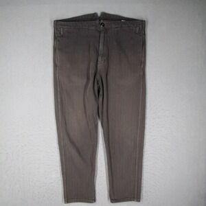Prospective Flow Mens 34 Gray Herringbone Cotton Kaze Trousers Grey Made in USA